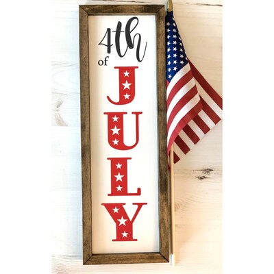 4th of July Sign | Patriotic Farmhouse Sign | America Home Decor | Independence Day - image1